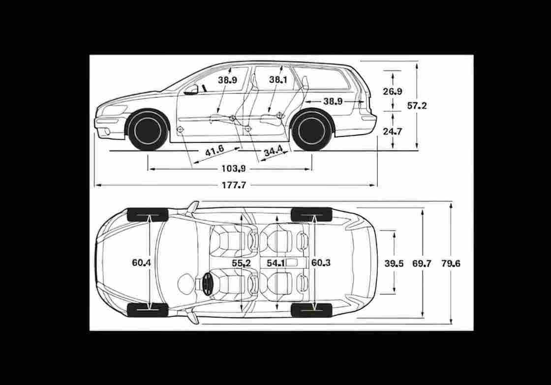 Blueprint volvo v50 2009 01 01 A4 Photo Print