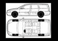 Blueprint volvo v70 01 01 01 A4 Photo Print