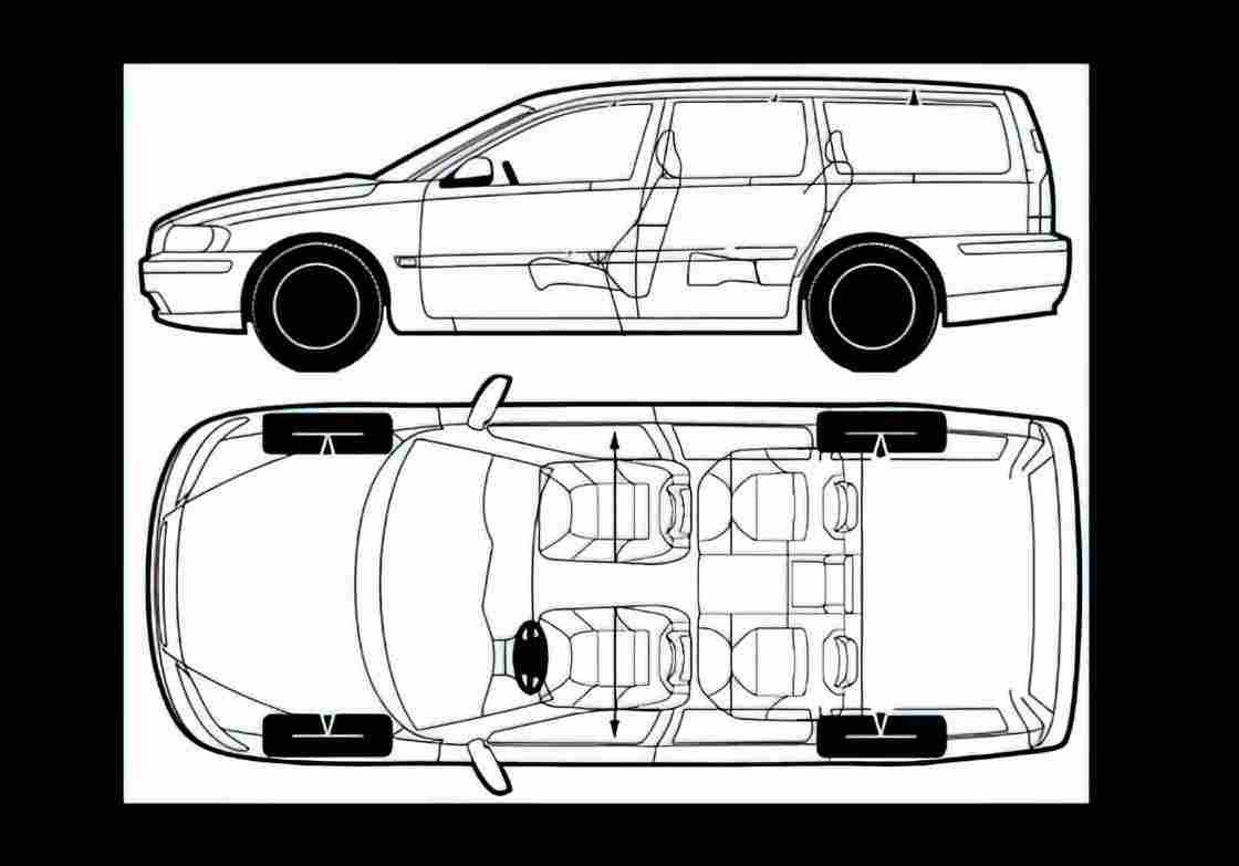 Blueprint volvo v70 01 01 01 A4 Photo Print