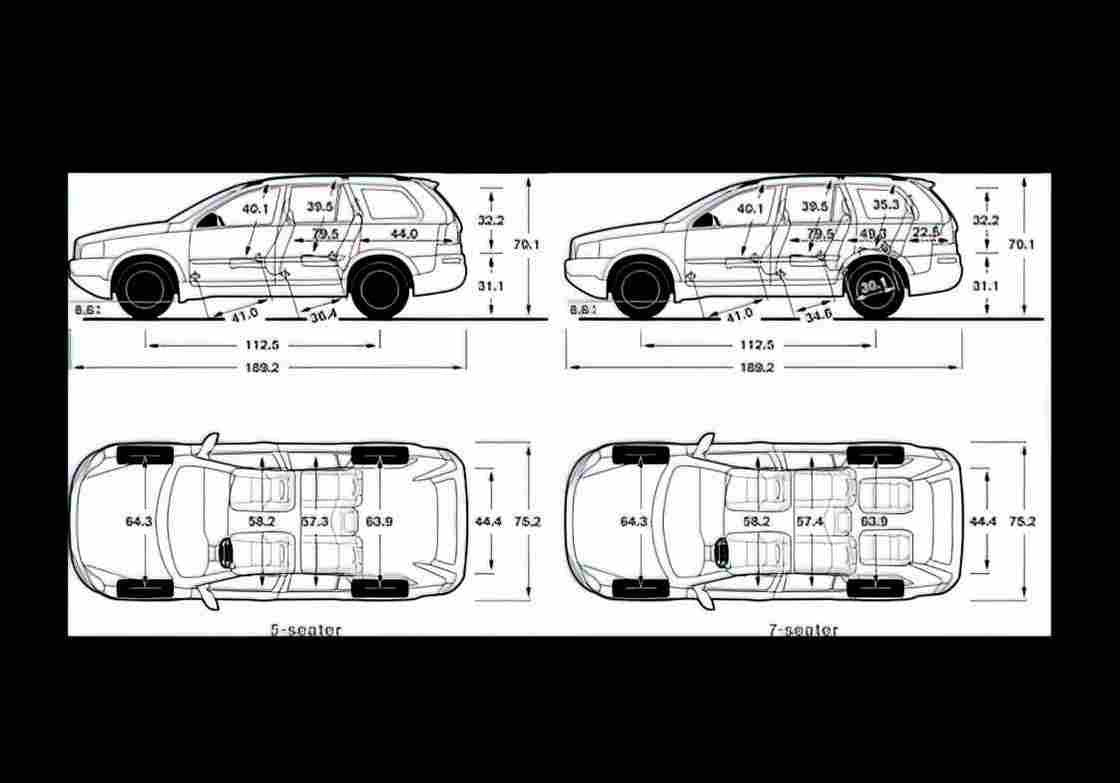 Blueprint volvo xc90 2007 01 01 A4 Photo Print