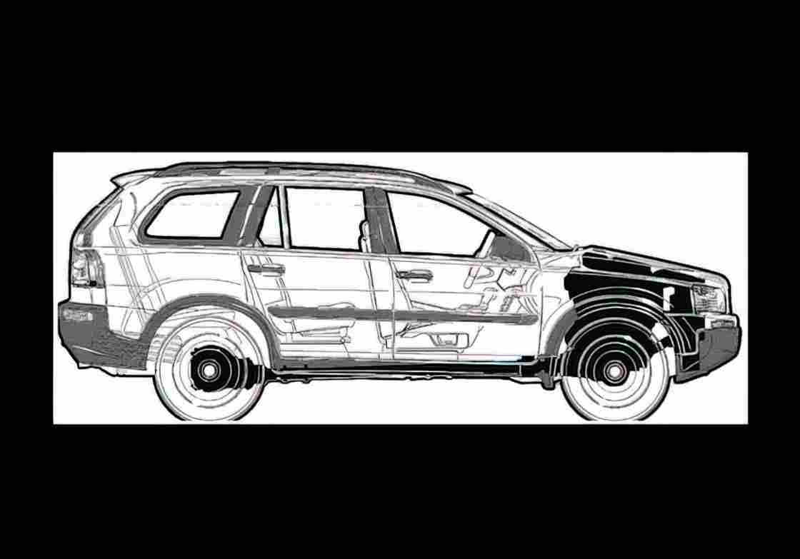 Blueprint volvo xc90 awd t6 2003 01 01 A4 Photo Print
