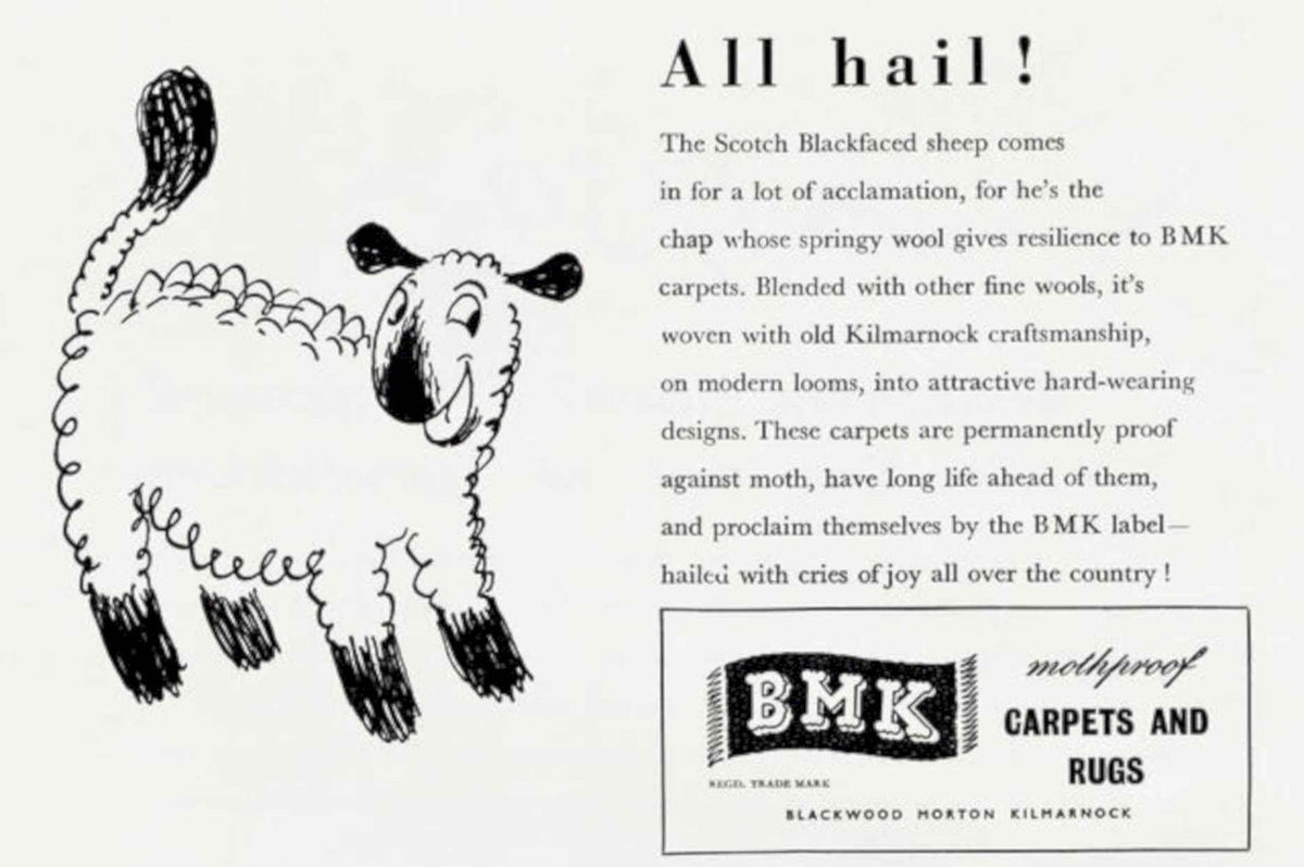 Bmk Sheep Carpet Vintage Retro Advert Poster A4 Photo Print