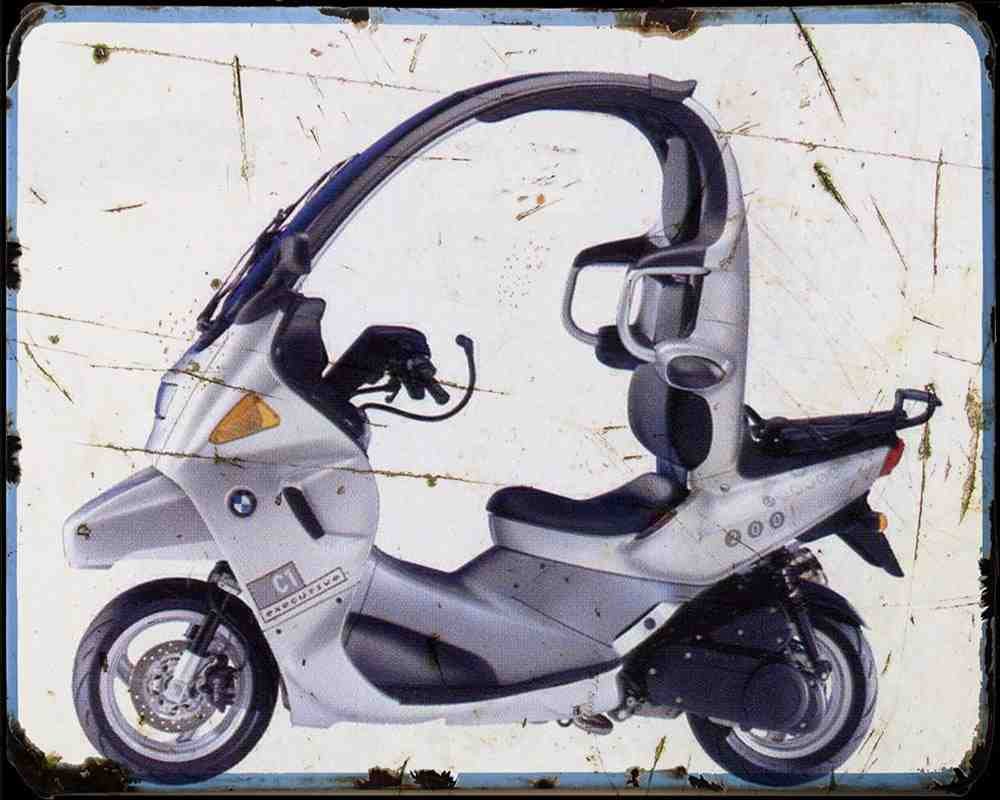 Bmw C1 125 Motorbike Vintage Aged A4 Photo Print