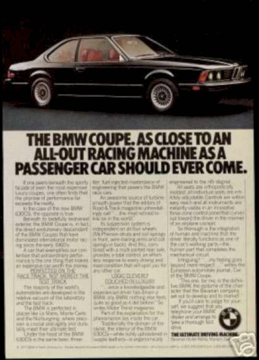 Bmw Coupe 528i Vintage Retro Advert Ads A4 Photo Print