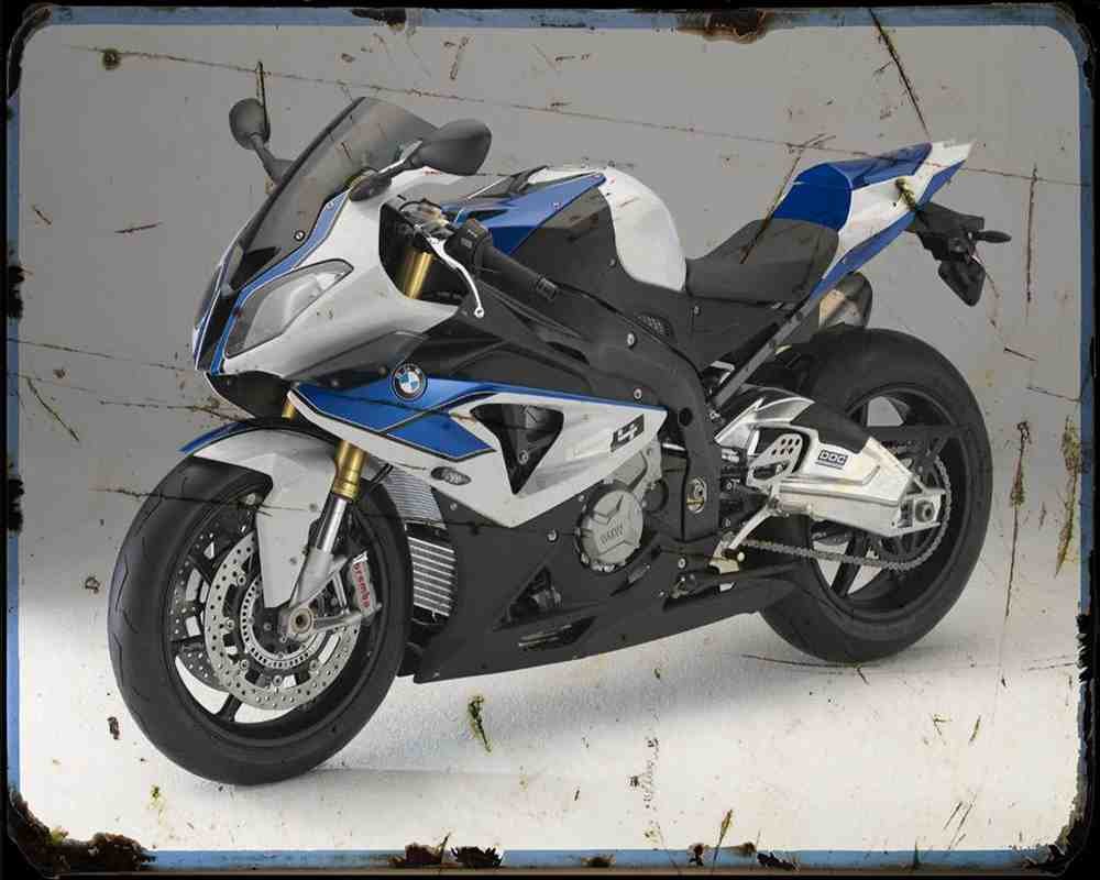 Bmw Hp4 12 1 Motorbike Vintage Aged A4 Photo Print