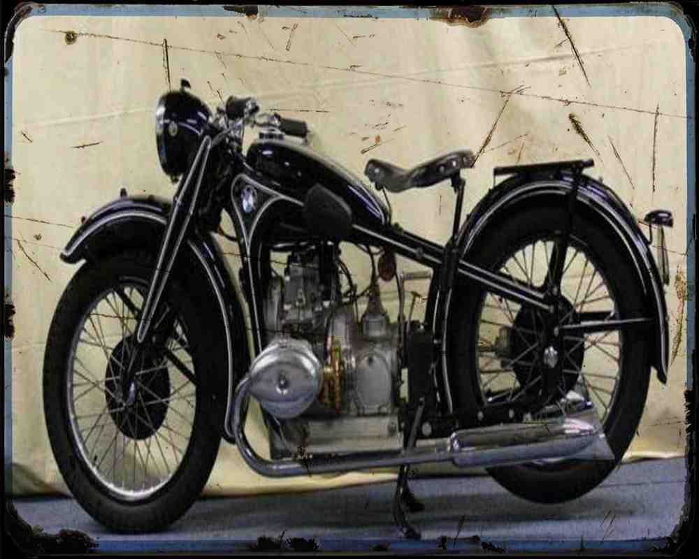 Bmw R 17 Motorbike Vintage Aged A4 Photo Print