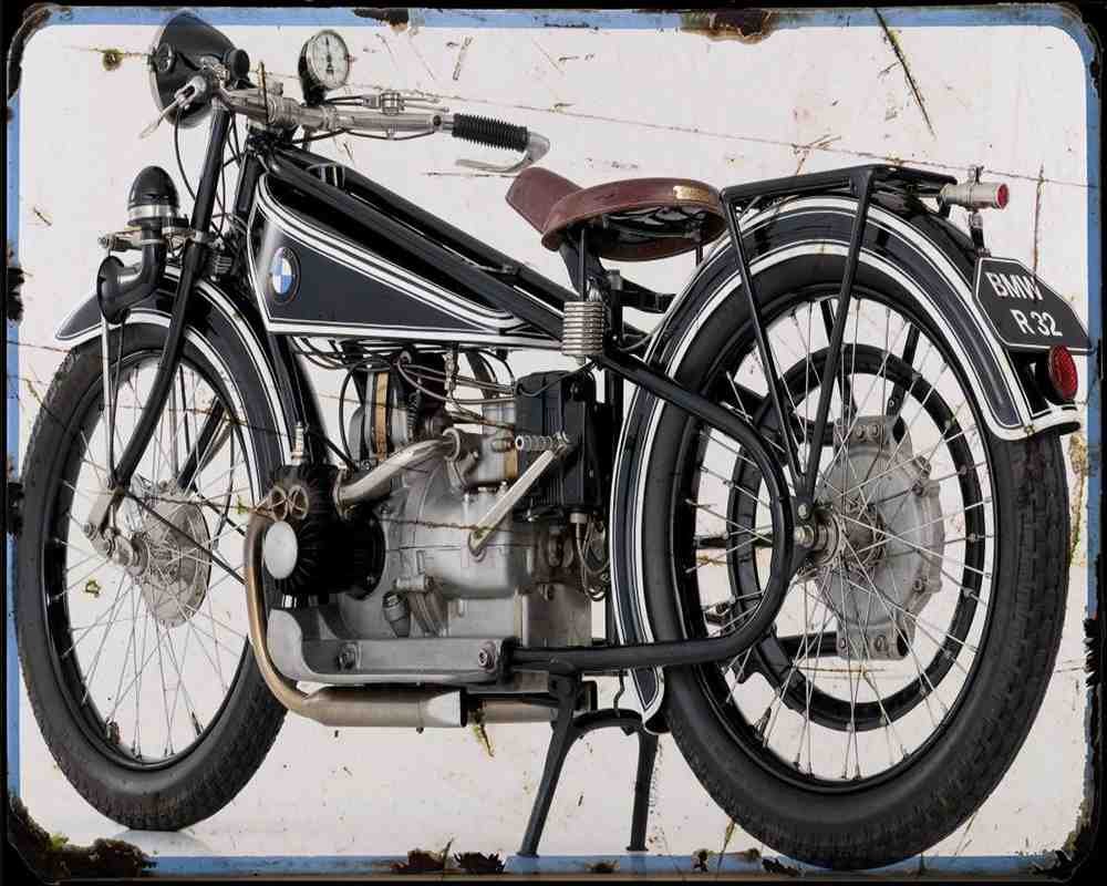 Bmw R 32 2 Motorbike Vintage Aged A4 Photo Print