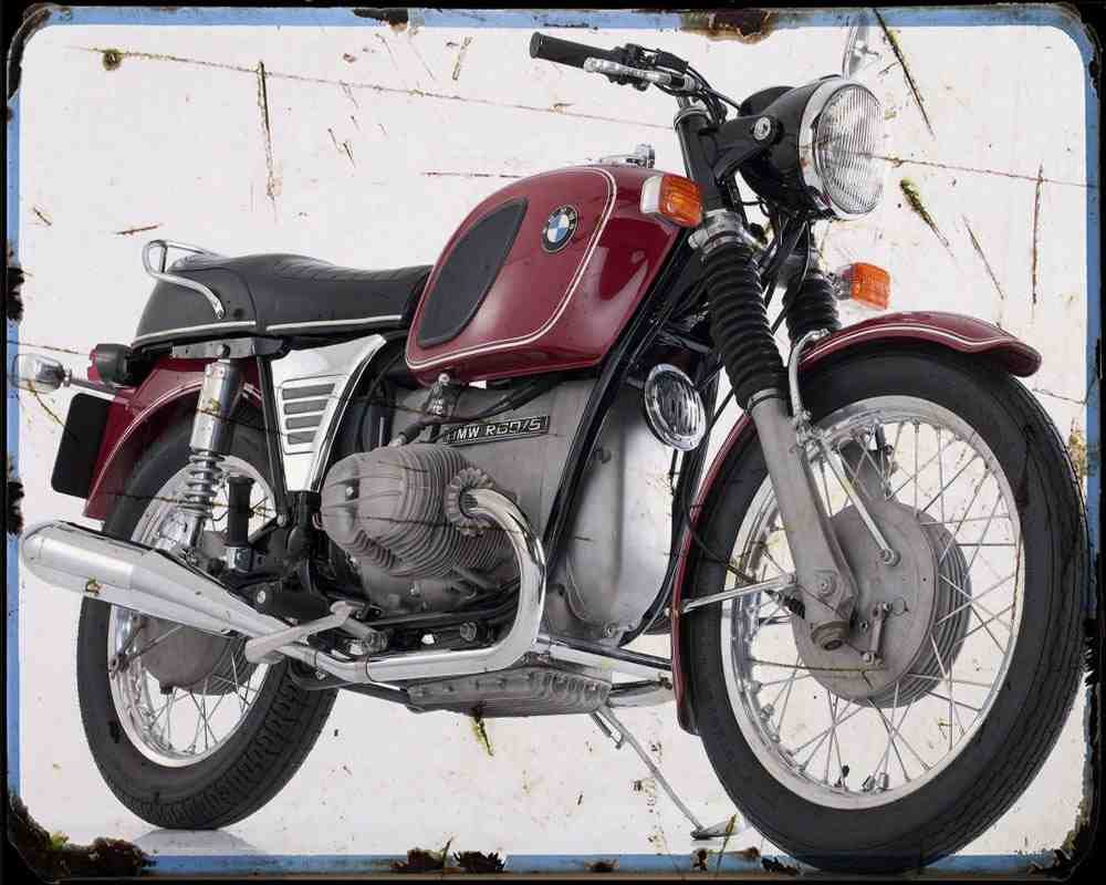 Bmw R 60 5 1 Motorbike Vintage Aged A4 Photo Print