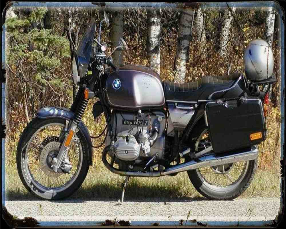 Bmw R 75 7 1 Motorbike Vintage Aged A4 Photo Print