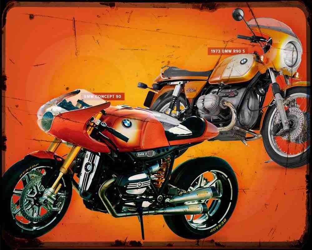 Bmw R 90 Motorbike Vintage Aged A4 Photo Print