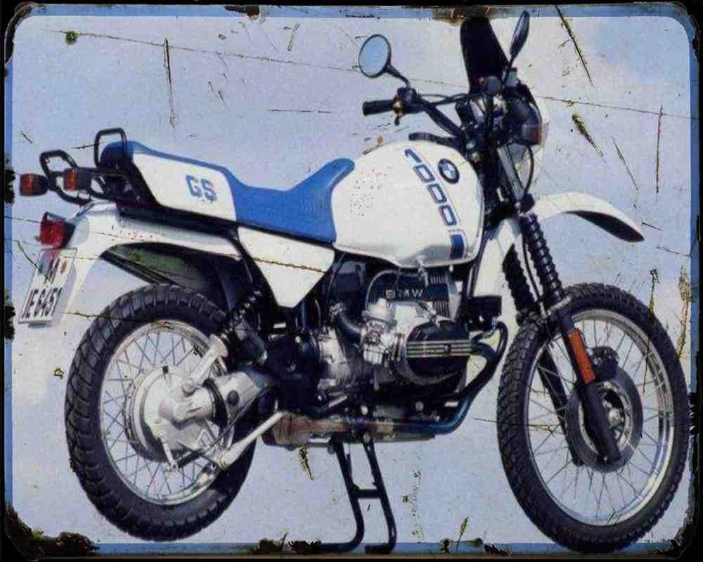 Bmw R100Gs 88 Motorbike Vintage Aged A4 Photo Print