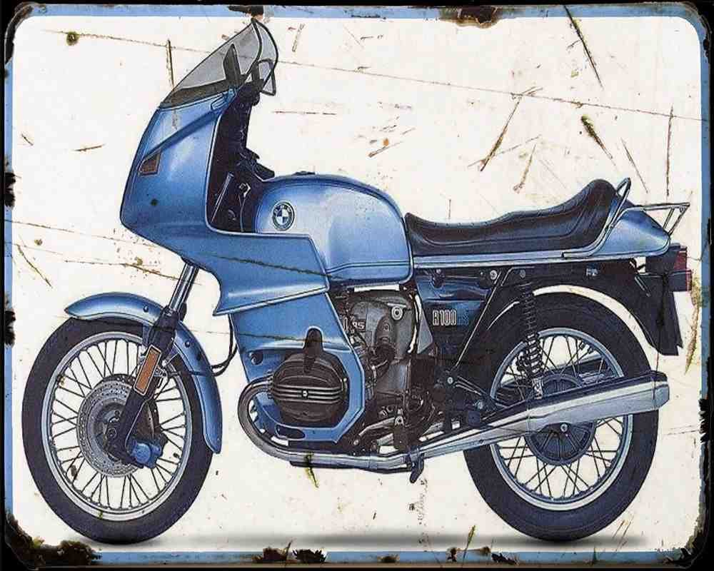 Bmw R100Rs 77 Motorbike Vintage Aged A4 Photo Print