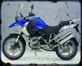 Bmw R1200Gs 08 2 Motorbike Vintage Aged A4 Photo Print