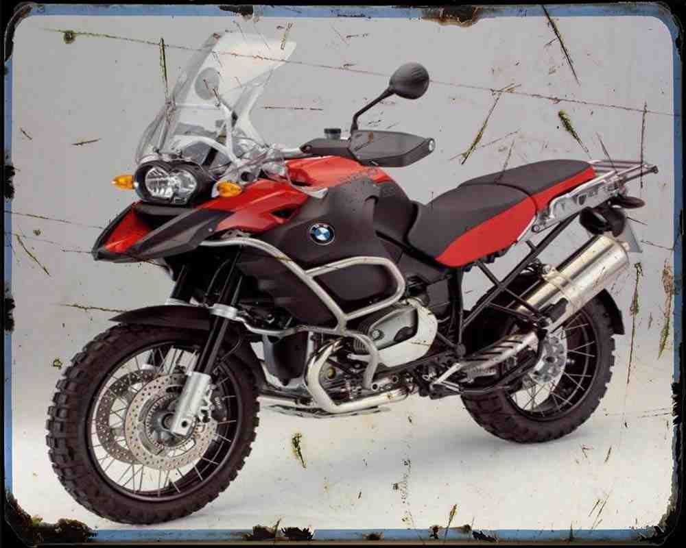 Bmw R1200Gs Adventure 08 2 Motorbike Vintage Aged A4 Photo Print