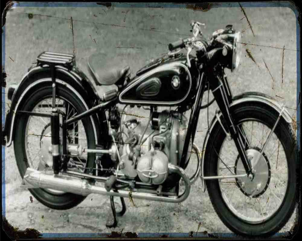 Bmw R51 2 Motorbike Vintage Aged A4 Photo Print