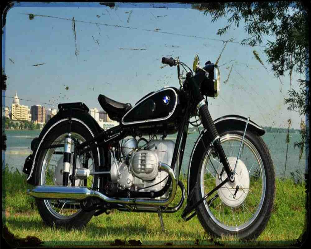 Bmw R51 3 1 Motorbike Vintage Aged A4 Photo Print