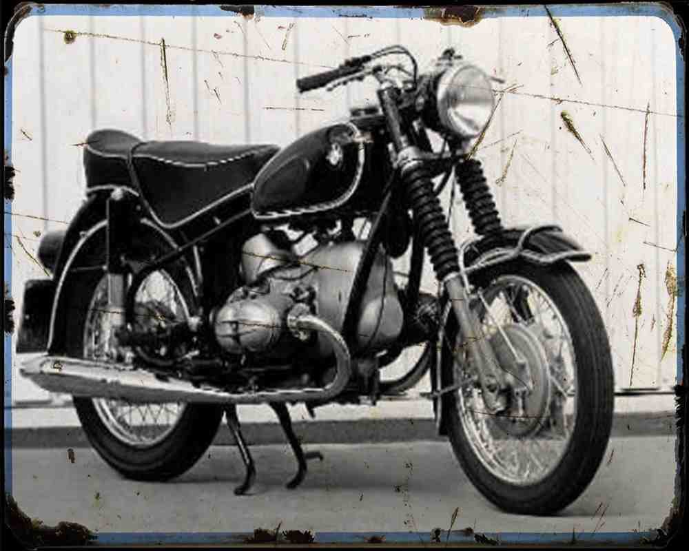 Bmw R69 Motorbike Vintage Aged A4 Photo Print