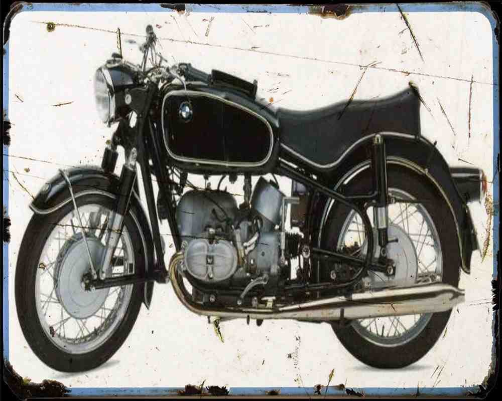 Bmw R69S 61 Motorbike Vintage Aged A4 Photo Print