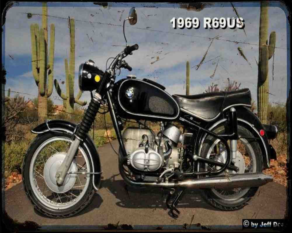 Bmw R69Us Motorbike Vintage Aged A4 Photo Print