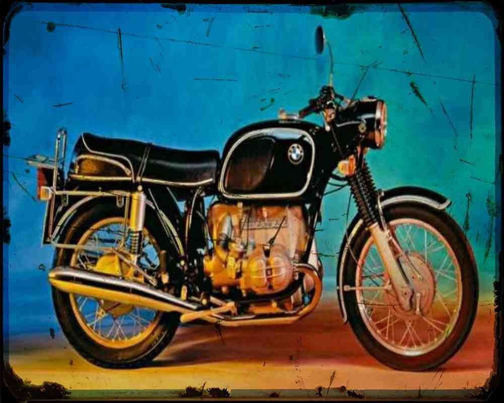Bmw R75 5 69 Motorbike Vintage Aged A4 Photo Print