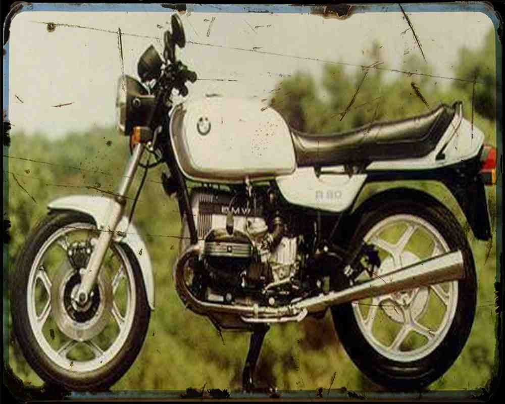 Bmw R80 84 Motorbike Vintage Aged A4 Photo Print