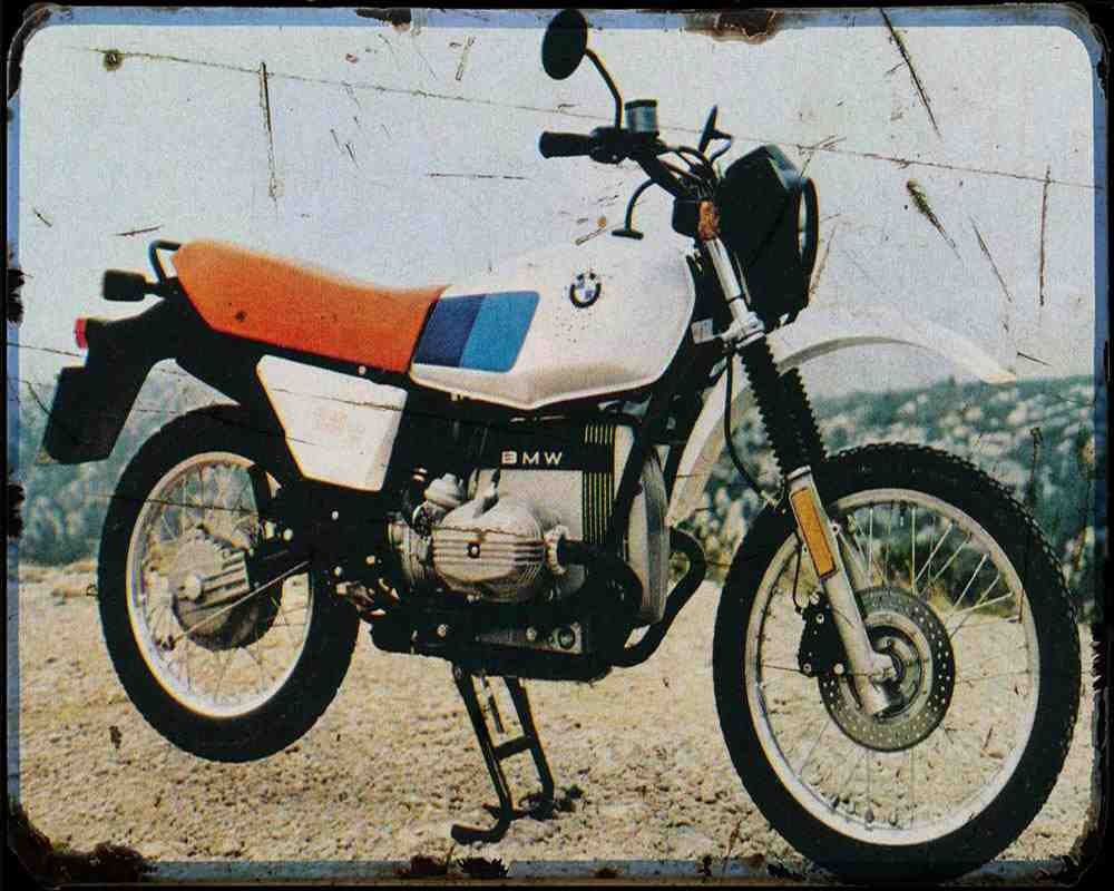 Bmw R80 Gs 82 Motorbike Vintage Aged A4 Photo Print