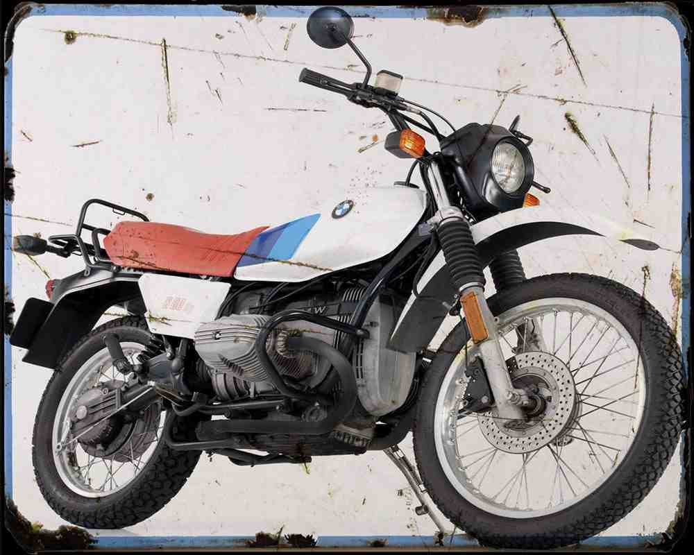 Bmw R80Gs 80 Motorbike Vintage Aged A4 Photo Print