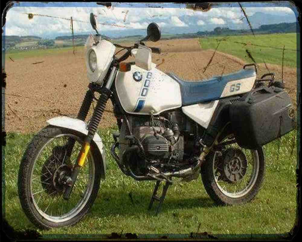 Bmw R80Gs 87 1 Motorbike Vintage Aged A4 Photo Print