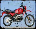 Bmw R80Gs 87 Motorbike Vintage Aged A4 Photo Print