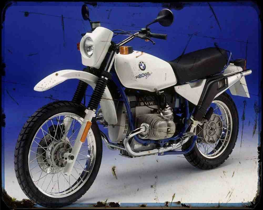 Bmw R80Gs Basic 97 1 Motorbike Vintage Aged A4 Photo Print