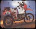 Bmw R80Gs Dakar 1 Motorbike Vintage Aged A4 Photo Print