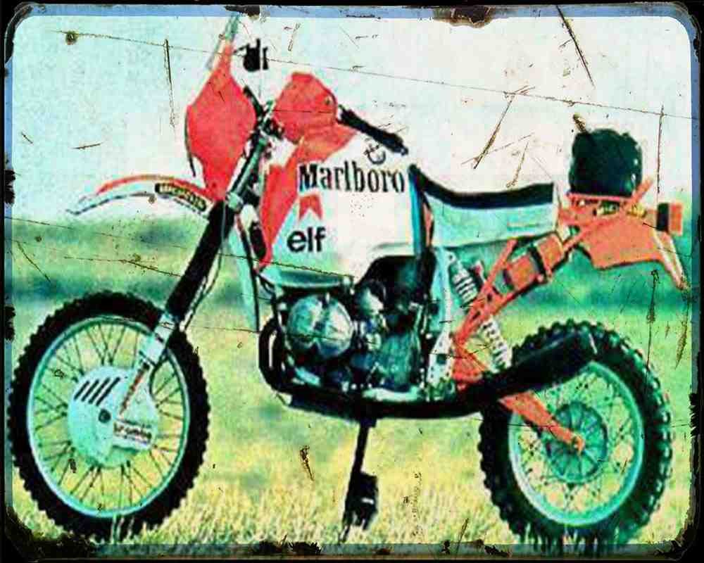 Bmw R80Gs Dakar 4 Motorbike Vintage Aged A4 Photo Print