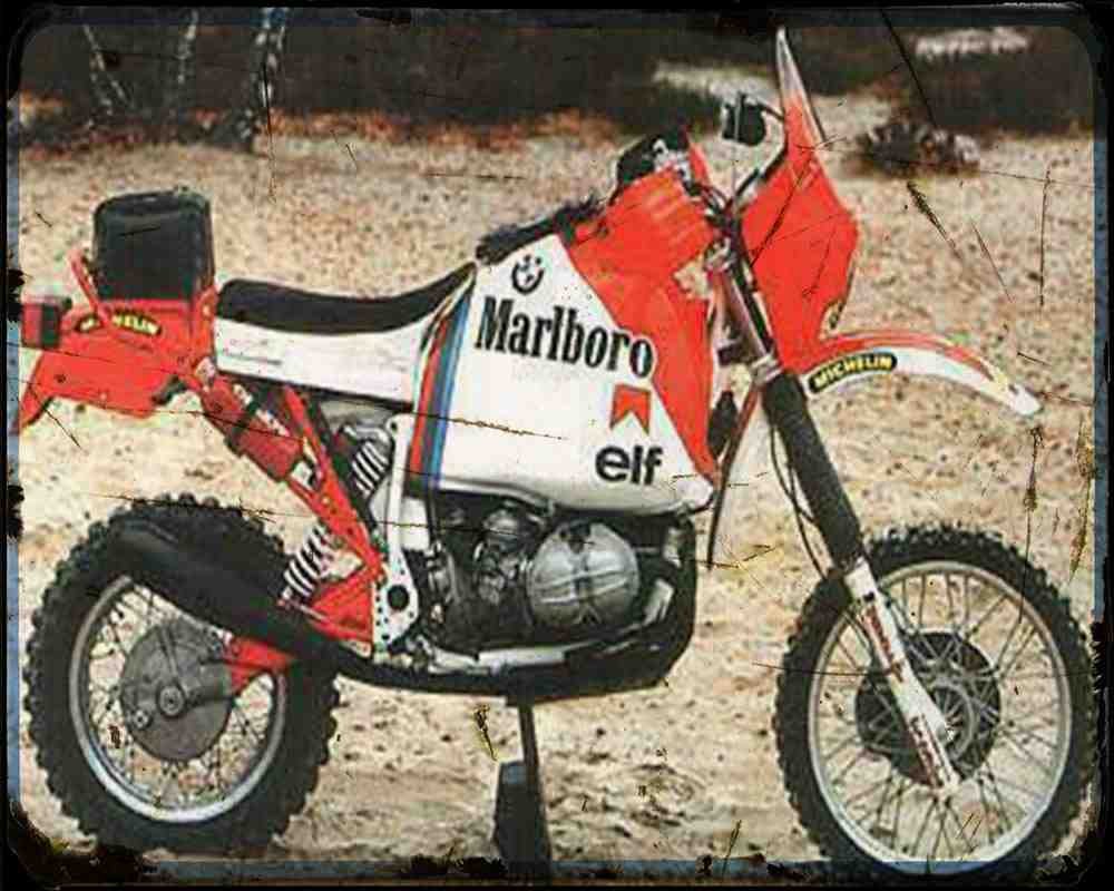 Bmw R80Gs Dakar 6 Motorbike Vintage Aged A4 Photo Print