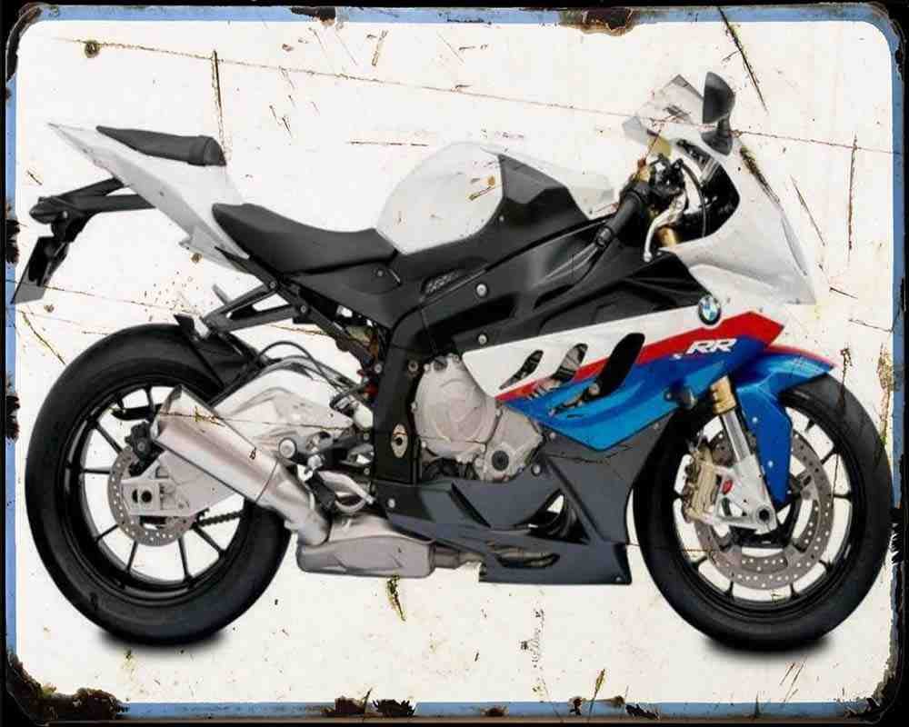 Bmw S1000Rr 09 Msport Motorbike Vintage Aged A4 Photo Print