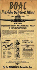 Boa Jetliner Monarch Vintage Retro Advert Ads A4 Photo Print