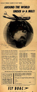 Boac Around World Vintage Retro Advert Ads A4 Photo Print