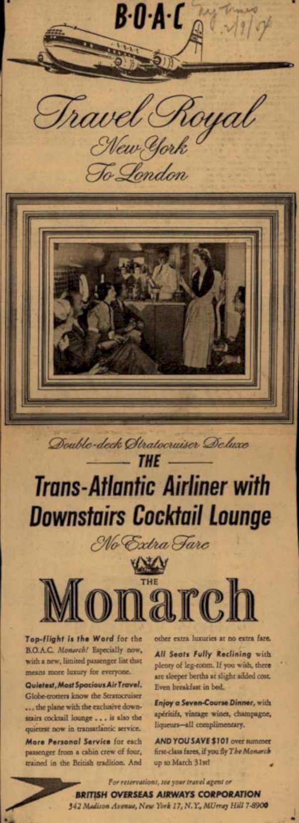 Boac Stratocruiser Dinner Vintage Retro Advert Ads A4 Photo Print