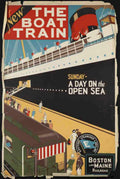 Boat Train Sea Vintage Retro Advert Ads A4 Photo Print