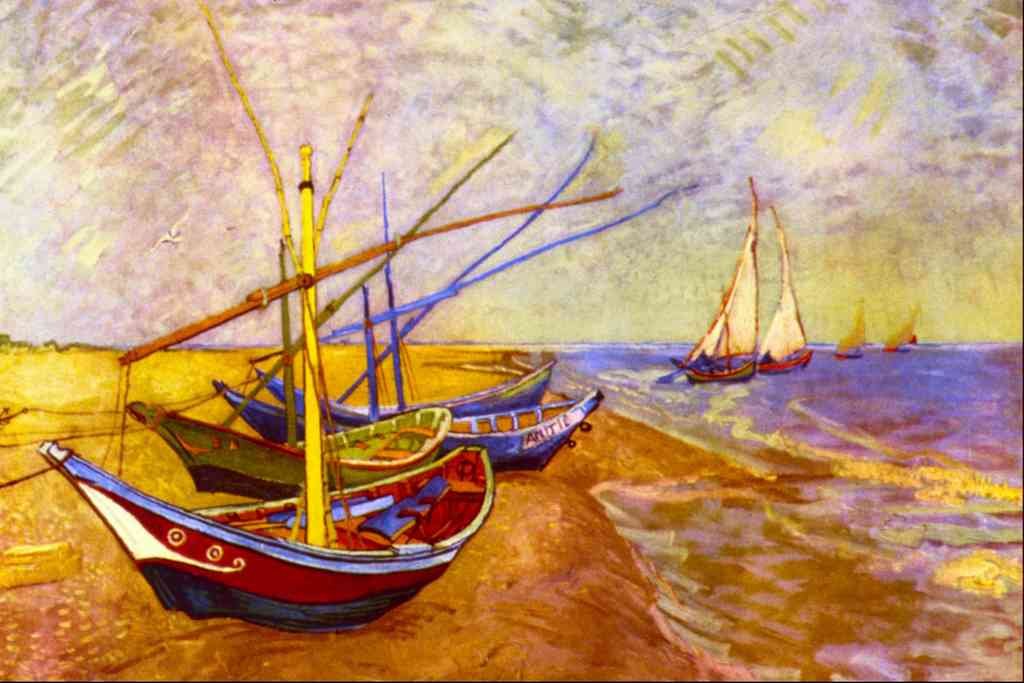 Boats Of Saintesmaries Van Gogh Impressionism A4 Photo Print