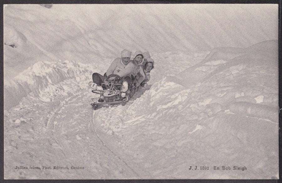 Bob Sleigh On Sleigh Round Bend Vintage A4 Photo Print