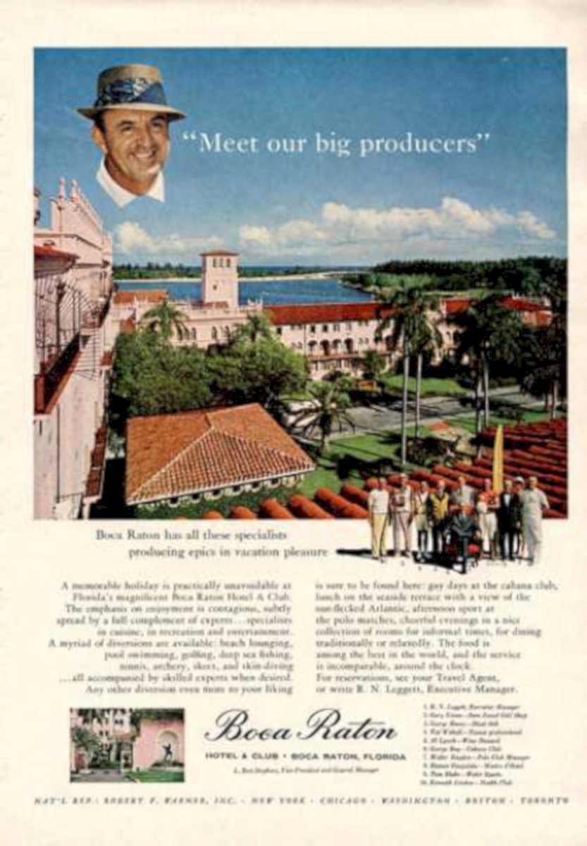 Boca Raton Hotel 1 Vintage Retro Advert Ads A4 Photo Print