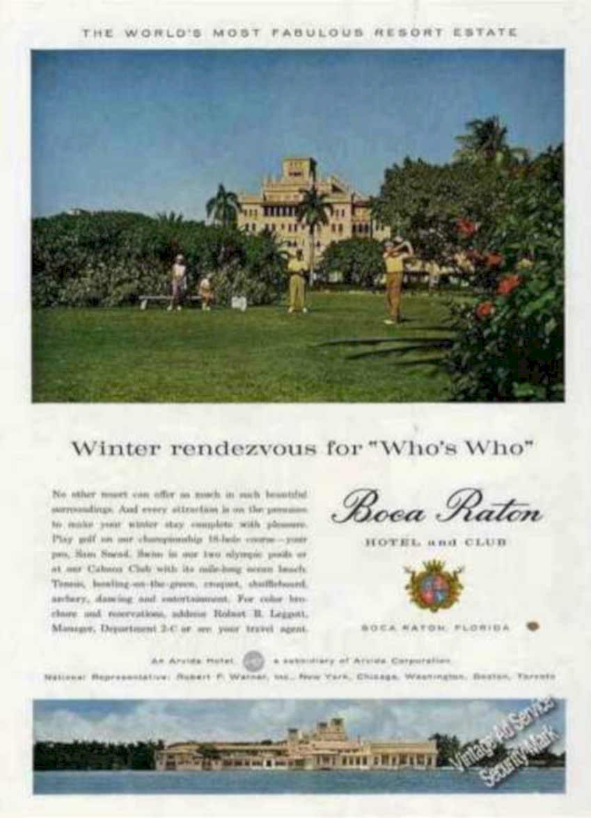 Boca Raton Hotel 2 Vintage Retro Advert Ads A4 Photo Print