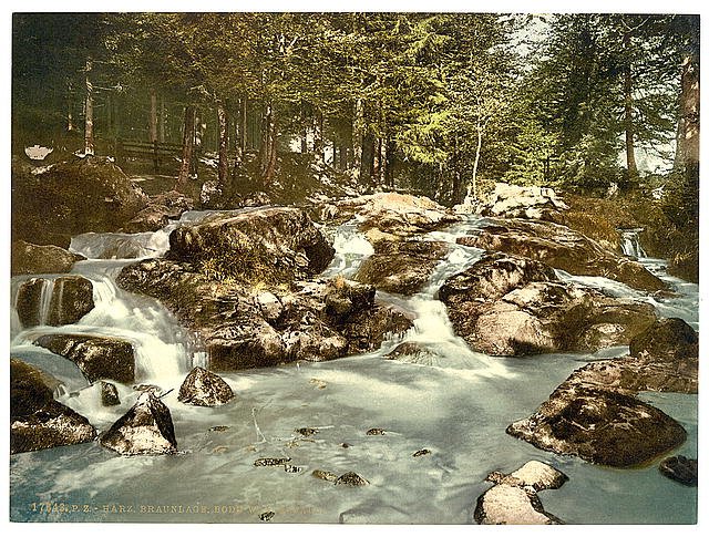 Bode Waterfall Braunlage Hartz Vintage A4 Photo Print
