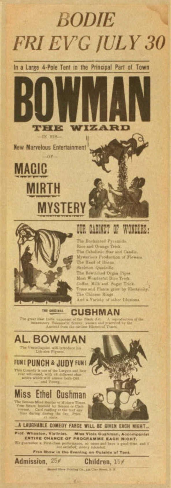 Bodie Theater 1918 Vintage Retro Advert Poster A4 Photo Print