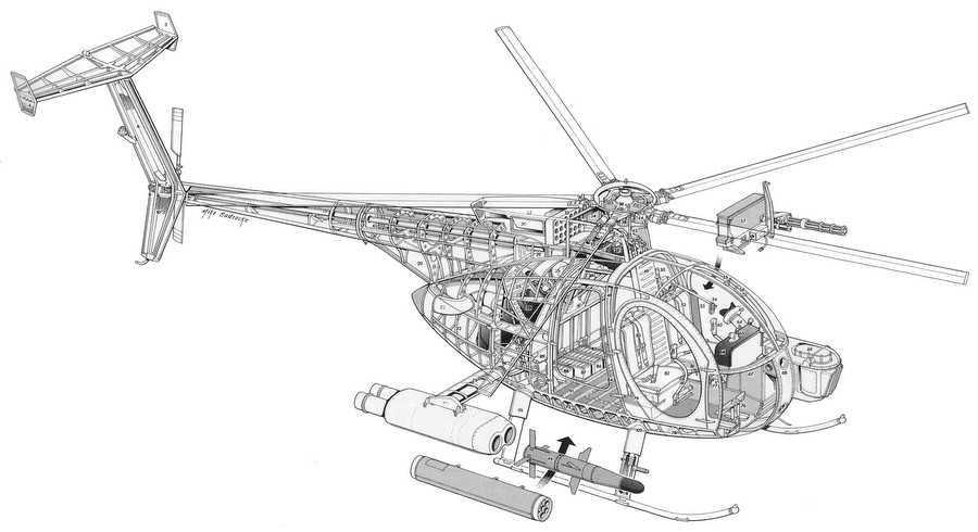 Boeing AH 6 cutaway A4 Photo Print
