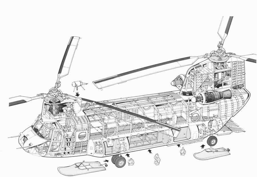 Boeing CH 47 Chinook cutaway A4 Photo Print