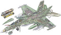 Boeing EA 18G Growler cutaway A4 Photo Print