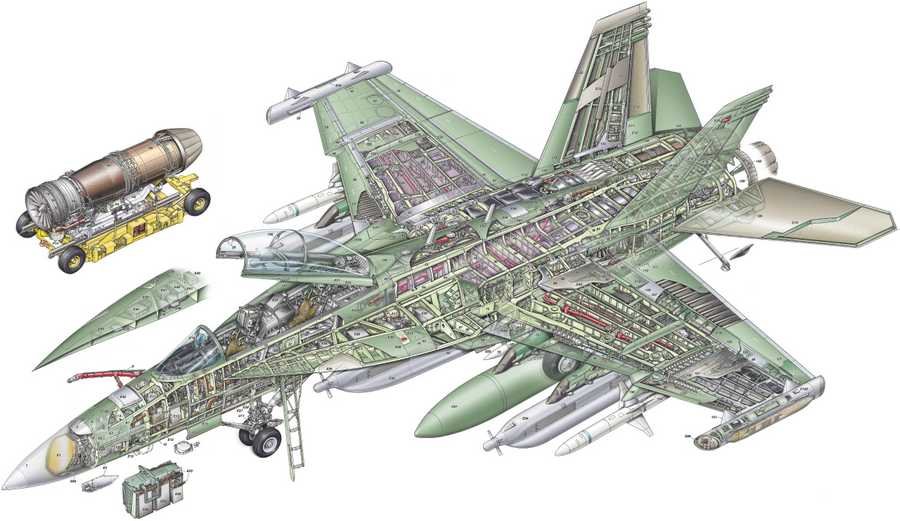 Boeing EA 18G Growler cutaway A4 Photo Print