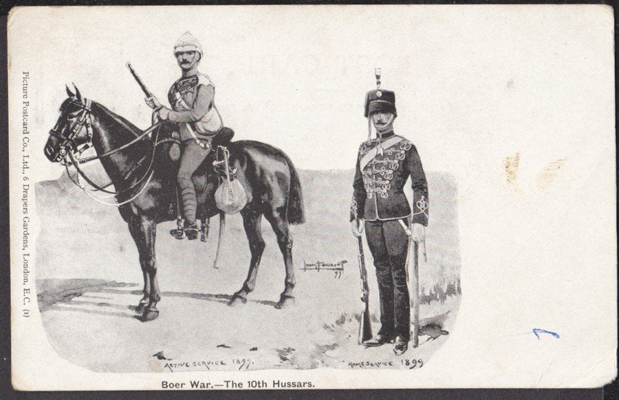 Boer War The 10th Hussars 2 Soldiers On Active Service 1899 Vintage A4 Photo Print