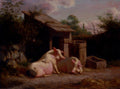 Bogh Carl Henrik Pigs In A Farmyard Art A4 Photo Print UK